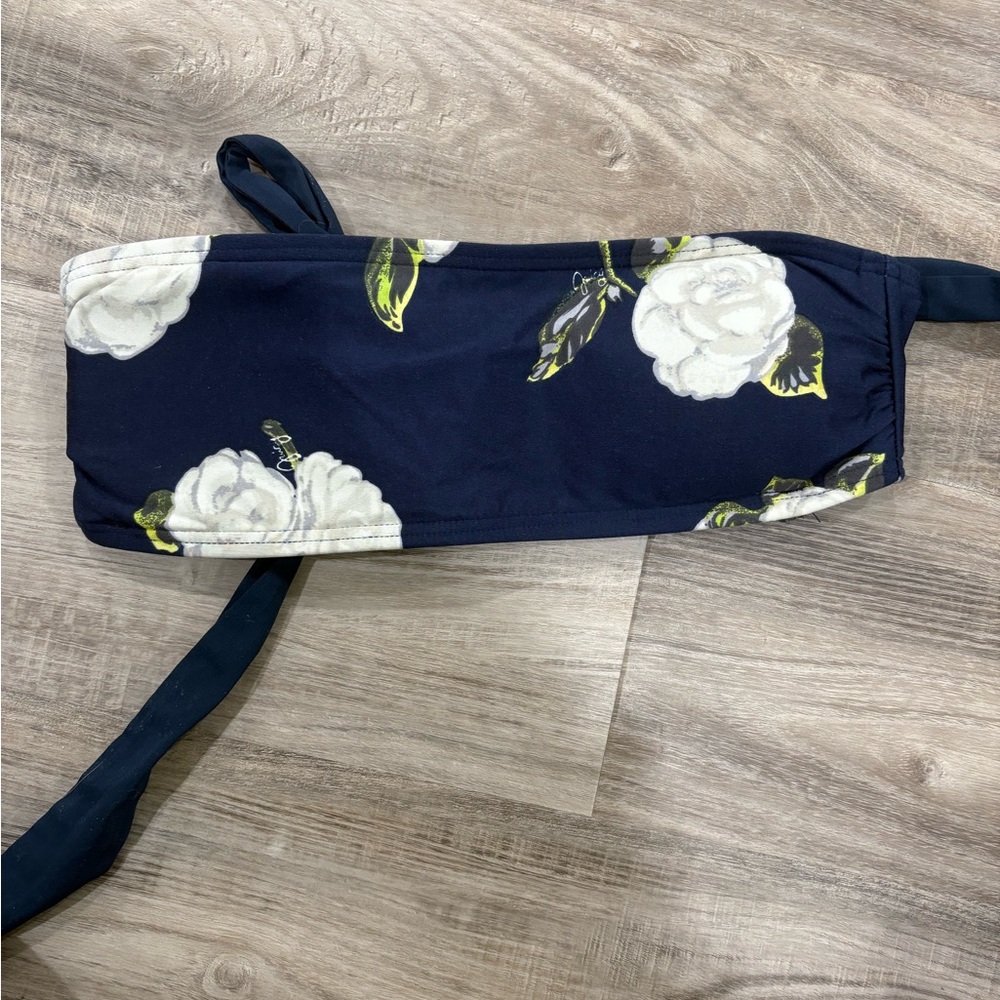 Floral Navy Blue bikini bandeau top